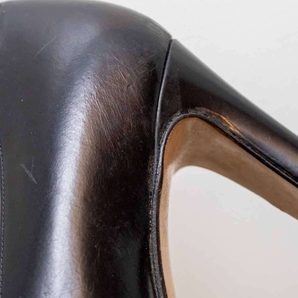 Gucci Black Leather High Heel Pumps with Horsebit Detail Black Enamel Size US6 - Picture 11 of 11